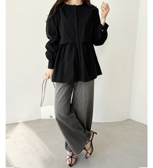 GeeRA（ジーラ）の「羽織にもなる！ペプラムシャツチュニック（チュニック）」｜詳細画像