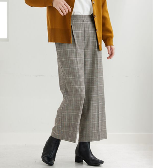BELLUNA（ベルーナ）の「サマ見え（W）ボタン使いワイドパンツ（ワイドパンツ・ガウチョ）」｜詳細画像