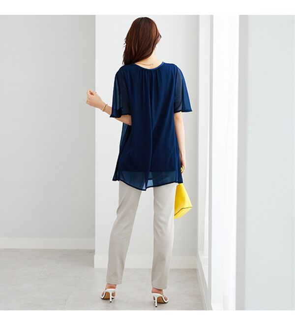 BELLUNA（ベルーナ）の「ふわり涼やか！楊柳シフォン重ねチュニック（チュニック）」｜詳細画像