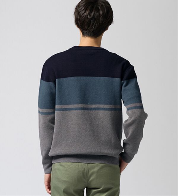 REMEN'S（リメンズ）の「【洗える】やわらかタッチボーダークルーネックセーター（メンズニット・セーター）」｜詳細画像