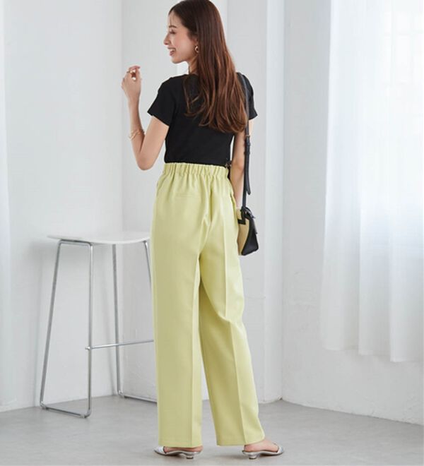 RANAN（ラナン）の「【選べる２丈】機能付！美脚シルエットセンタープレスワイドパンツ（フルレングスパンツ）」｜詳細画像