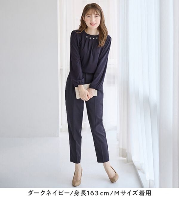 alotta（アロッタ）の「のびのび楽ちん！多機能上品パールデザインブラウス（ブラウス）」｜詳細画像