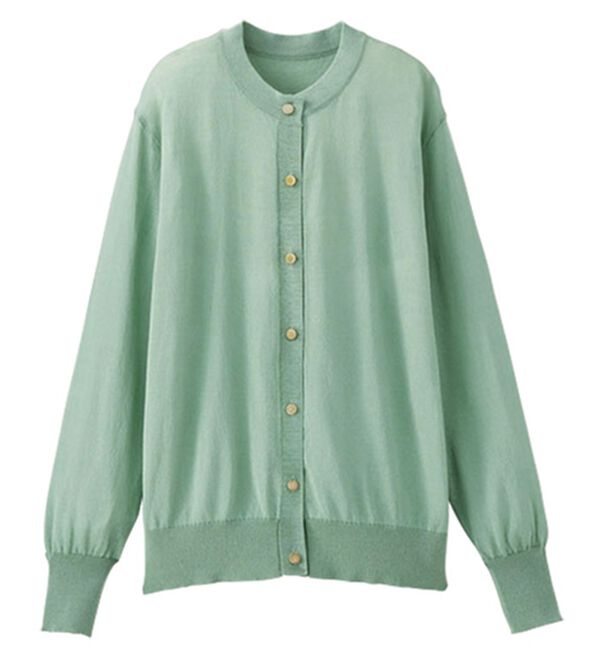 BELLUNA（ベルーナ）の「ヒンヤリ冷感！レギュラーカーディガン（ニットカーディガン）」｜セージ