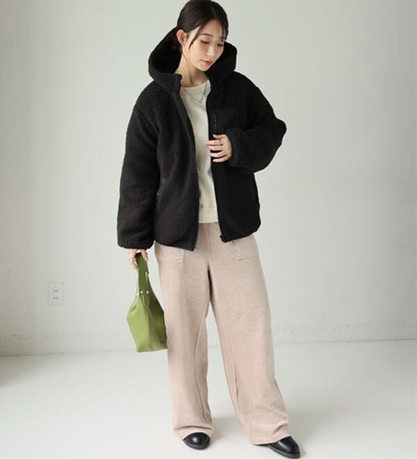 A HAPPY MARILYN（アハッピーマリリン）の「【Ｌ～８Ｌ】中綿入りボアフードブルゾン（ブルゾン）」｜詳細画像