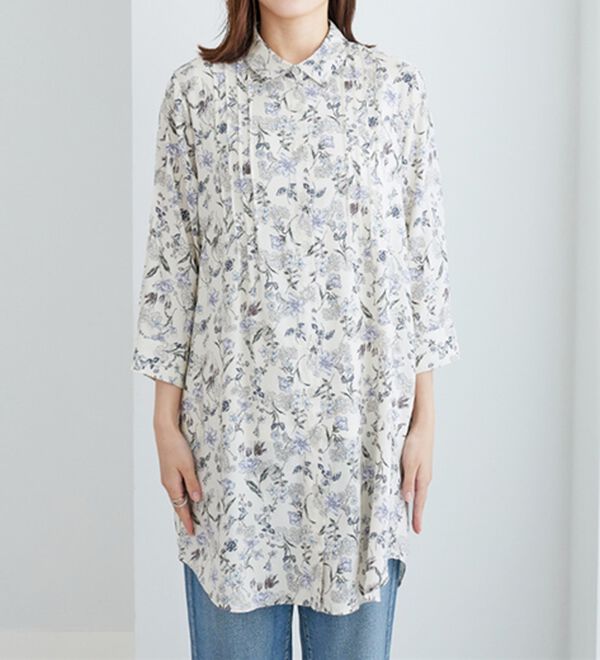 BELLUNA（ベルーナ）の「レーヨン素材ピンタック使いワンピース（その他ワンピース）」｜詳細画像