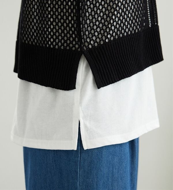 BELLUNA（ベルーナ）の「透かし編ニットベストアンサンブル（アンサンブル）」｜詳細画像