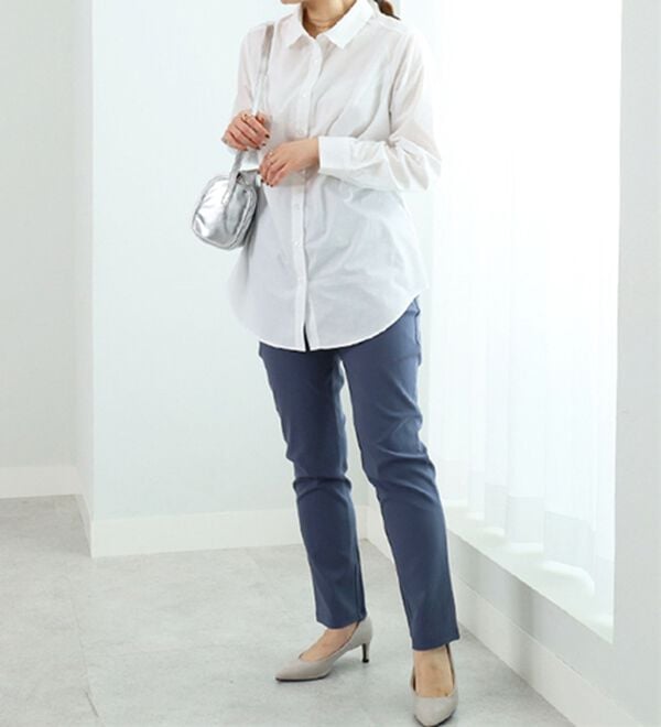 BELLUNA（ベルーナ）の「チノ見えストレッチ素材スリムパンツ（フルレングスパンツ）」｜詳細画像