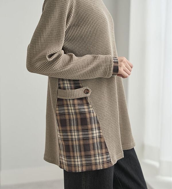 BELLUNA（ベルーナ）の「異素材重ね着風チュニック（チュニック）」｜詳細画像