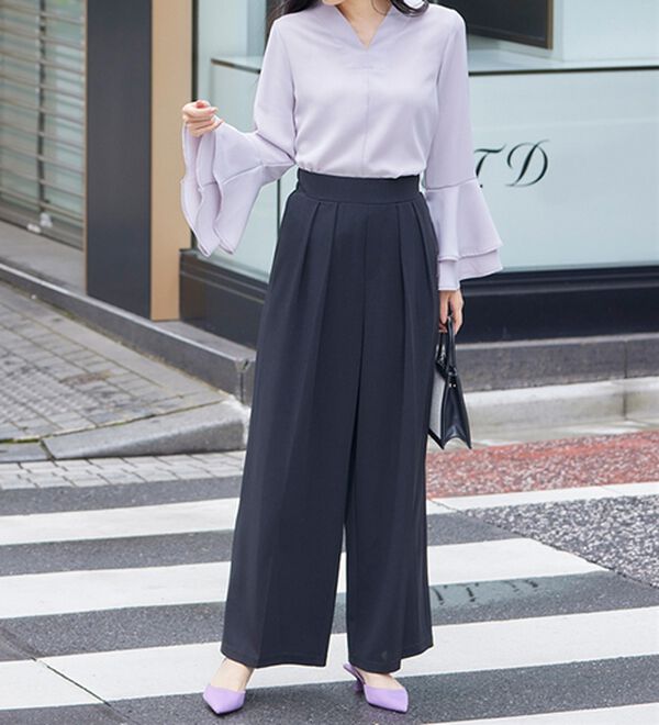 RANAN（ラナン）の「袖ペプラムデザイントップスセットアップ（セットアップ）」｜詳細画像