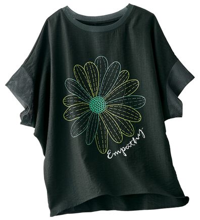 BELLUNA（ベルーナ）の「夏の主役！花柄プリントメッシュ使いブラウス（ブラウス）」