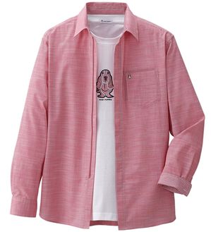 「＜ハッシュパピー＞シャツアンサンブル（メンズシャツ）」｜レッド