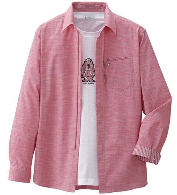 「＜ハッシュパピー＞シャツアンサンブル（メンズシャツ）」｜レッド