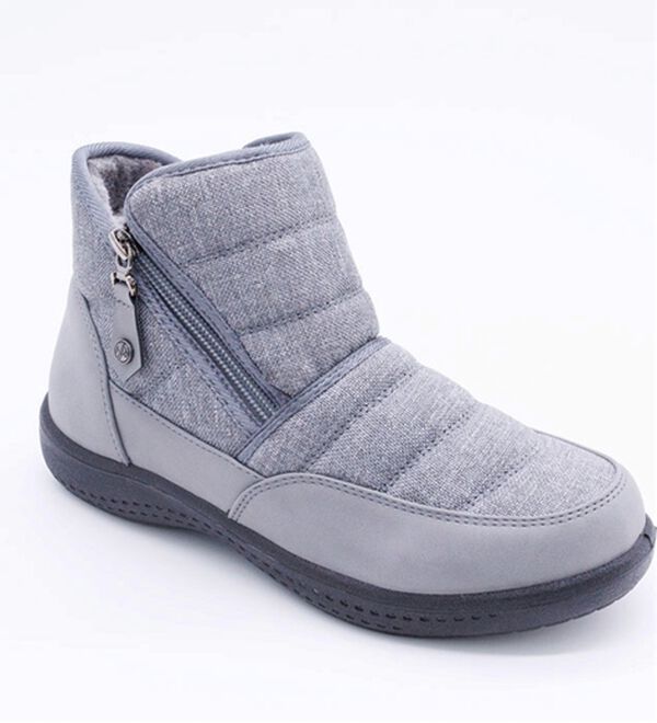 BELLUNA（ベルーナ）の「４Ｅはっ水ダブルファスナーショートブーツ（ブーツ）」｜グレー