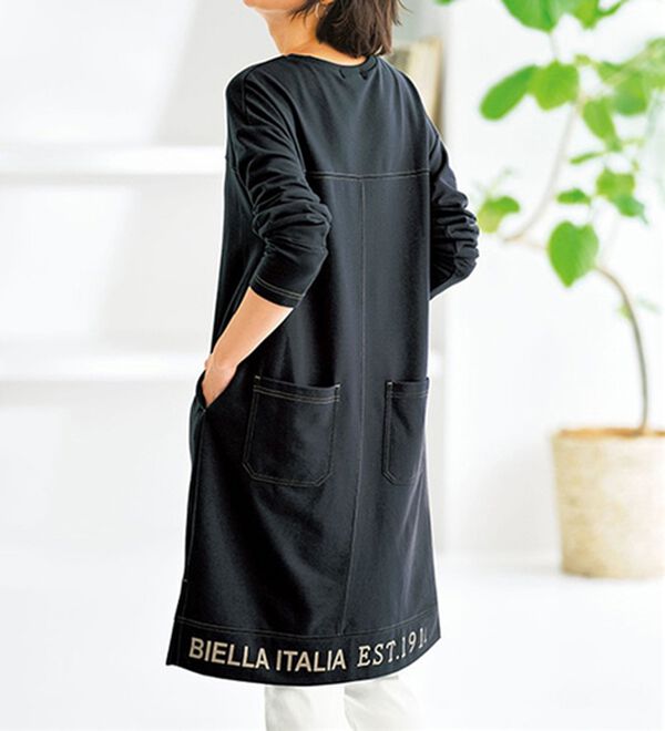 BELLUNA（ベルーナ）の「＜ＦＩＬＡ＞配色ステッチデザインワンピース（その他ワンピース）」｜チャコール