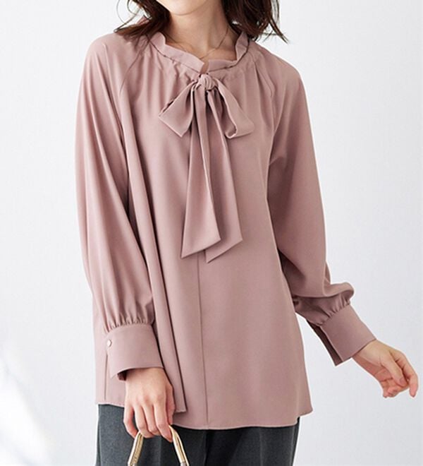 BELLUNA（ベルーナ）の「着脱楽々！フリル衿ボウタイブラウス（ブラウス）」｜詳細画像