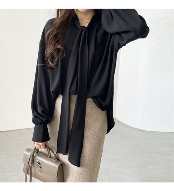 GeeRA（ジーラ）の「前後２ｗａｙボウタイブラウス（ブラウス）」｜詳細画像