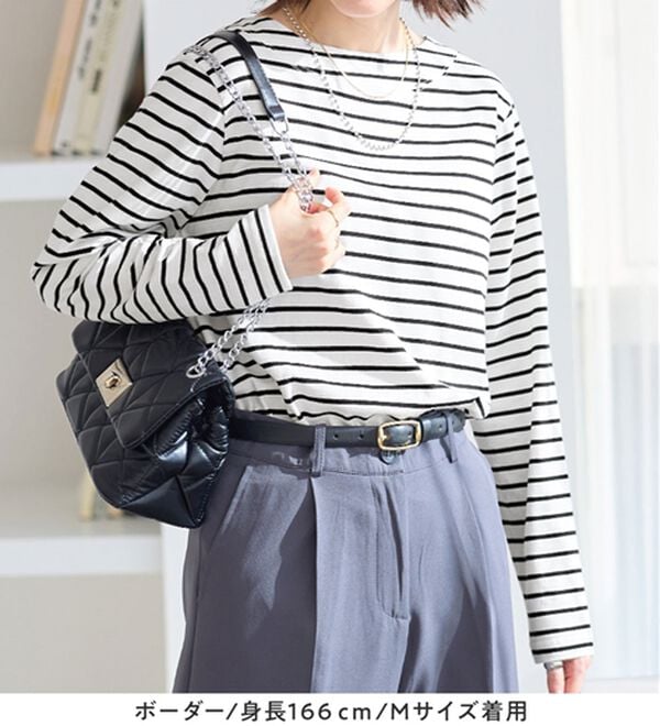 Viola e Viola（ヴィオラ エ ヴィオラ）の「柔らか綿１００％大人キレイTシャツ（カットソー）」｜詳細画像