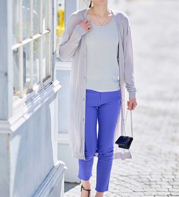 RANAN（ラナン）の「ロング丈Ｖネックニットカーデ（ニットカーディガン）」｜詳細画像