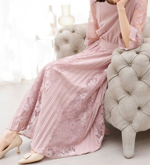 レース＆プリーツワンピジャケットセット - ベルーナ【公式】