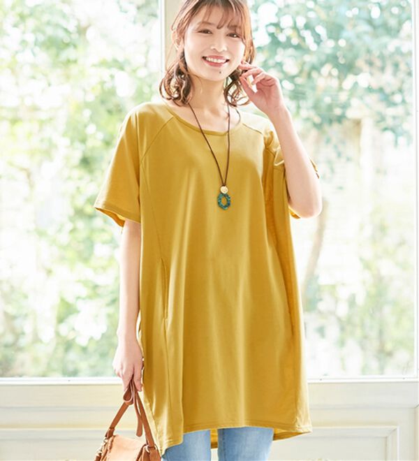 Viola e Viola（ヴィオラ エ ヴィオラ）の「【５つの機能付】ゆるコクーンチュニック（チュニック）」｜マスタード