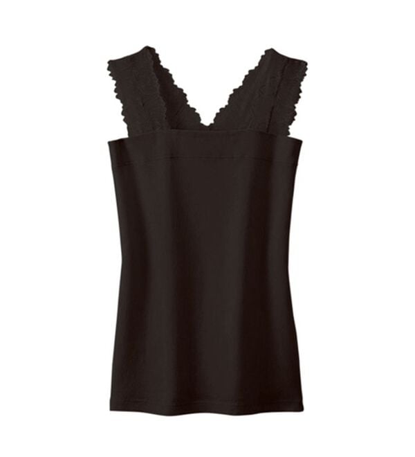 LAVIENNE（ラヴィエンヌ）の「【吸汗速乾】綿１００％前後２ｗａｙレース汗取りタンクトップインナー（肌着・インナーウェア）」｜詳細画像