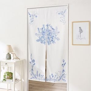 「クラシカルな花柄のれん「インブルーム」（のれん・間仕切り・カフェカーテン）」｜1