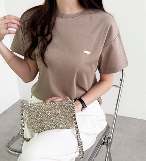 GeeRA（ジーラ）の「ロゴプレート付コンパクトＴシャツ（Tシャツ）」｜詳細画像