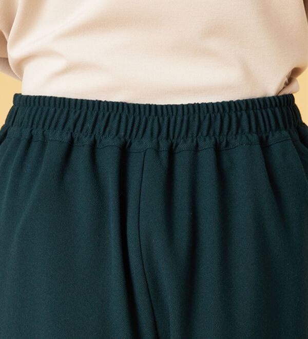 BELLUNA（ベルーナ）の「サマ見え（Ｗ）ストレッチ素材タブ使いワイドパンツ（ワイドパンツ・ガウチョ）」｜詳細画像