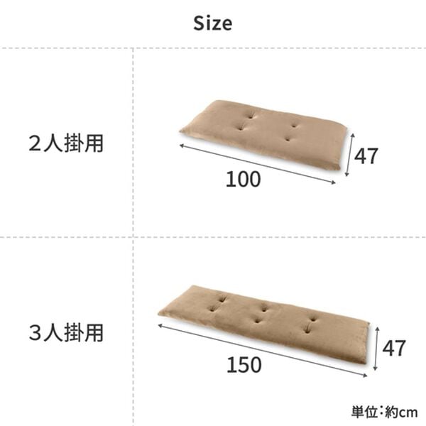 iellio（イエリオ）の「とろけるマイクロソファパッド＜抗菌防臭機能付・ソファーパッド・２人掛け・３人掛け・３人掛けワイド・クッション・長座布団＞（ソファパッド）」｜詳細画像