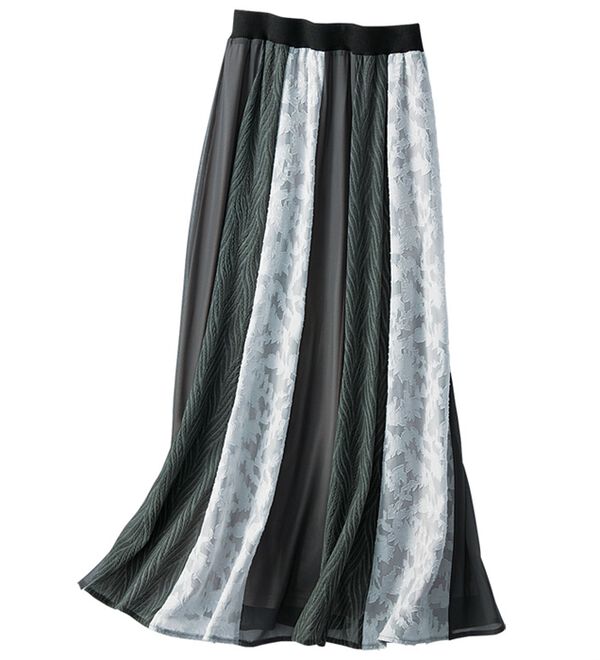 BELLUNA（ベルーナ）の「《普通のスカートじゃ満足できない！》異素材切替デザインスカート（ロングスカート）」｜詳細画像