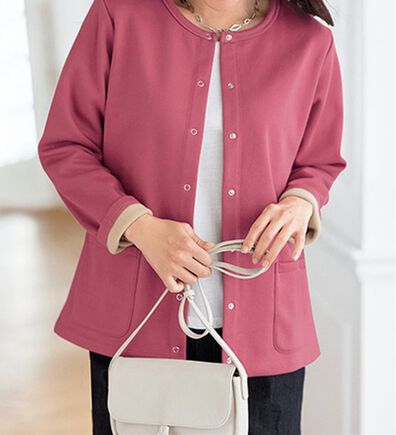 BELLUNA（ベルーナ）の「パチパチしにくい！静電気防止裏フリース配色カーディガン（その他カーディガン）」