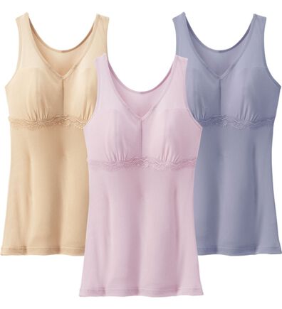 「【３色組】さらさらメッシュの快適カップ付インナー（肌着・インナーウェア）」