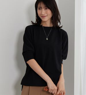 BELLUNA（ベルーナ）の「リブ切替ドルマンデザインプルオーバー（カットソー）」｜黒