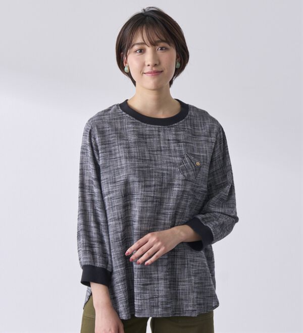 BELLUNA（ベルーナ）の「スラブ素材リブ使いブラウス（ブラウス）」｜詳細画像