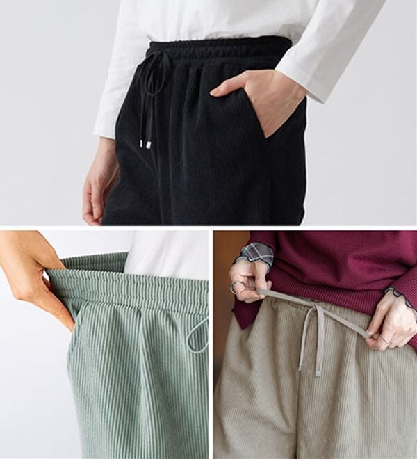 BELLUNA（ベルーナ）の「なめらか裏ベロアコーデュロイワイドパンツ（ワイドパンツ・ガウチョ）」｜詳細画像