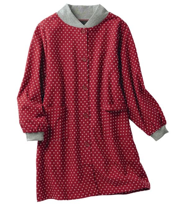 LAVIENNE（ラヴィエンヌ）の「刺し子風柄前開きあったかかっぽうチュニック（パジャマ・ルームウェア）」｜詳細画像
