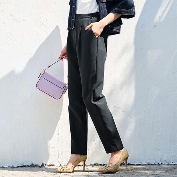 あったか！裏起毛美脚シルエットタックパンツ - ベルーナ【公式】