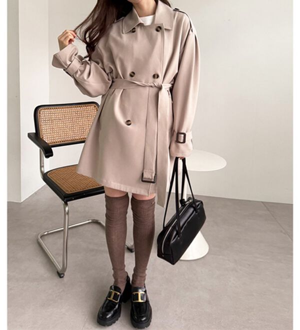 GeeRA（ジーラ）の「ミディ丈Ａライントレンチコート（ハーフコート）」｜詳細画像