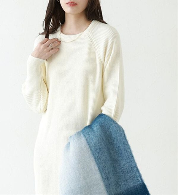 Pierrot（ピエロ）の「【Pierrot限定サイズ】パフスリーブロングニットワンピース（ニットワンピース）」｜詳細画像