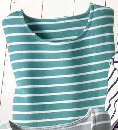 BELLUNA（ベルーナ）の「＜＆ｃｏｃｏｃｈｉ＞ハピネスコットン１００％なめらかボーダープルオーバー（カットソー）」