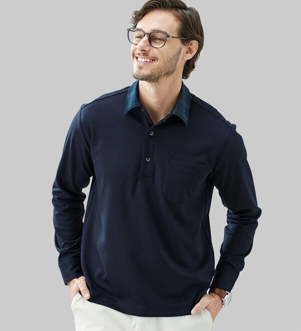 「【３色組】＜コムルヴァン・オム＞これ一枚で差が付くハンサムポロシャツ（メンズポロシャツ）」｜詳細画像