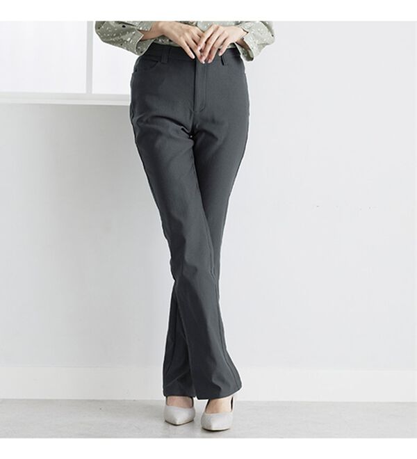 BELLUNA（ベルーナ）の「【選べる裏起毛】静電気防止！ブーツカットヘリンボーンパンツ（フルレングスパンツ）」｜詳細画像