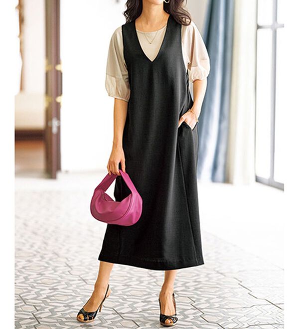 BELLUNA（ベルーナ）の「袖シアー切替デザインプルオーバー（カットソー）」｜詳細画像