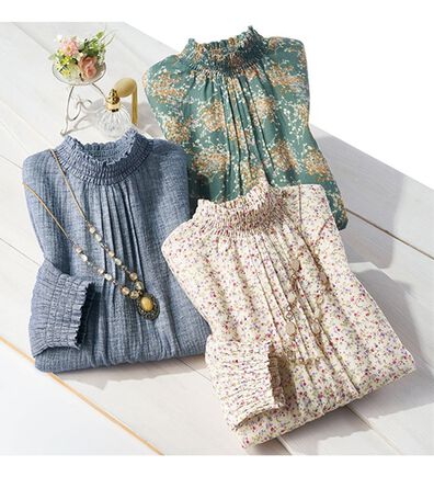 ルフラン（ルフラン）の「【３色組】やわらかダブルガーゼ素材ブラウス（ブラウス）」