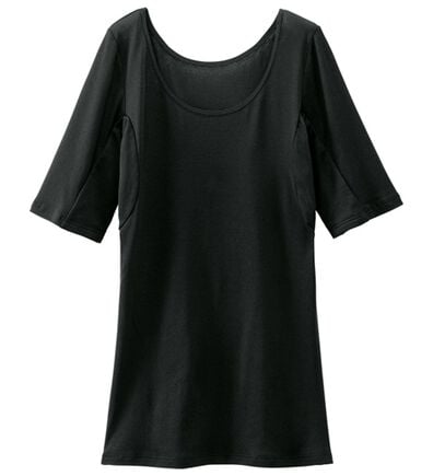 LAVIENNE（ラヴィエンヌ）の「＜さらりラボ＞脇汗ガード綿混２倍涼しいインナー（５分袖）（肌着・インナーウェア）」