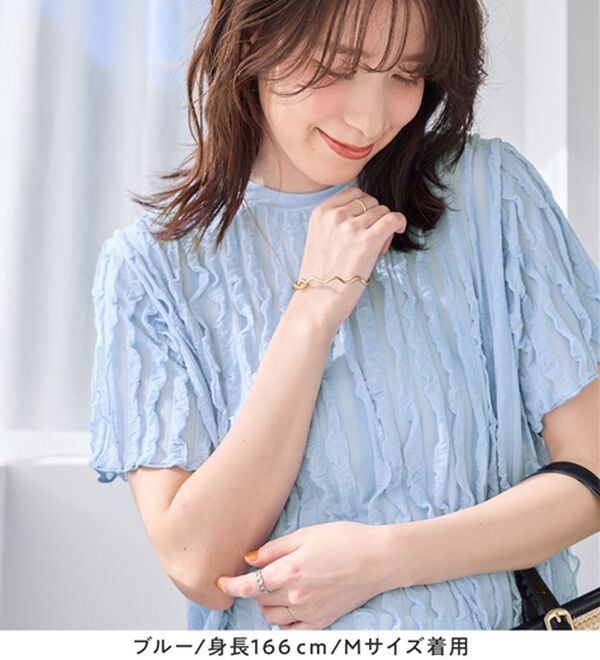 Viola e Viola（ヴィオラ エ ヴィオラ）の「揺れる！体型カバーこなれTシャツ（ブラウス）」｜詳細画像