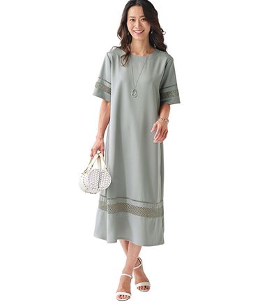 BELLUNA（ベルーナ）の「レース切替デザインワンピース（その他ワンピース）」