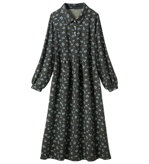 ルフラン（ルフラン）の「【２色組】小花柄衿付ロングワンピース（ロングワンピース）」｜詳細画像