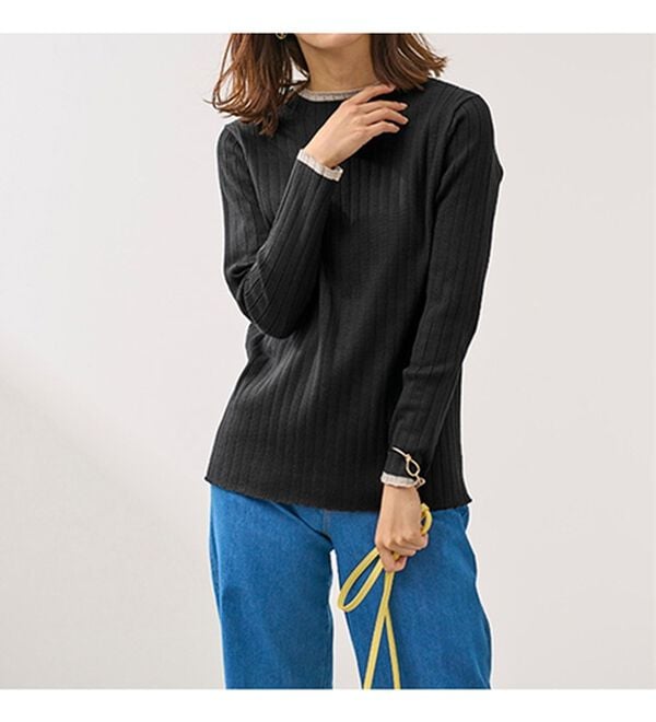 BELLUNA（ベルーナ）の「コットンミックスリブセーター（ニット・セーター）」｜詳細画像