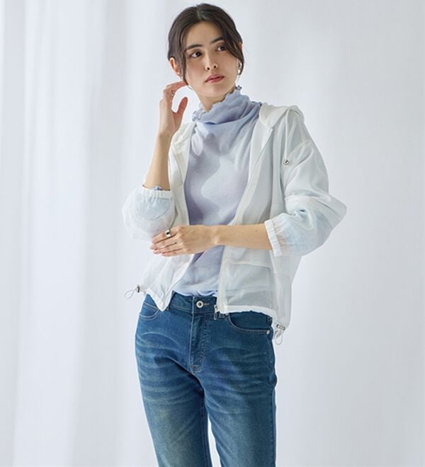 LAVIENNE（ラヴィエンヌ）の「綿１００％ＵＶ対策涼やかシアーインナー＜素肌ベール＞（肌着・インナーウェア）」｜詳細画像